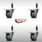 Service Caster 3'' SS Thermoplastic Rubber Swivel 1'' Expanding Stem Caster Set Total Lock Brake, 4PK SCC-SSEXTTL20S314-TPRB-1-4 - alternate 2